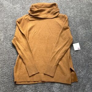 Women's Tan Turtleneck Sweater